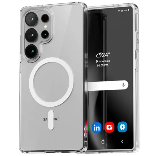 Samsung S25 Ultra S938 átlátszó Mercury fliptok MagSafe Jelhard tok