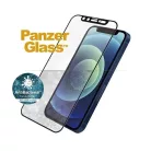 PanzerGlass E2E Microfracture Antibakteriális Üveg Swarovsky Kristály Kamera Fedéllel iPhone 12 mini-hez - Fekete Kerettel Üvegfólia