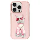 Nimmy Glasses Cool Cat tok iPhone 16 Pro-hoz - Rózsaszín tok