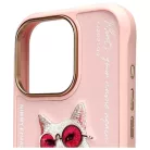 Nimmy Glasses Cool Cat tok iPhone 16 Pro-hoz - Rózsaszín tok