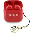 Guess Glossy Effect Printed Classic Logo & Charm TWS fülhallgató - piros
