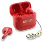 Guess Glossy Effect Printed Classic Logo & Charm TWS fülhallgató - piros