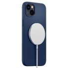 iPhone 14 Plus Spigen Silicone Fit MagSafe kompatibilis tok tengerészkék