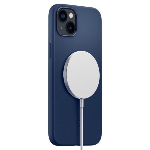 iPhone 14 Plus Spigen Silicone Fit MagSafe kompatibilis tok tengerészkék
