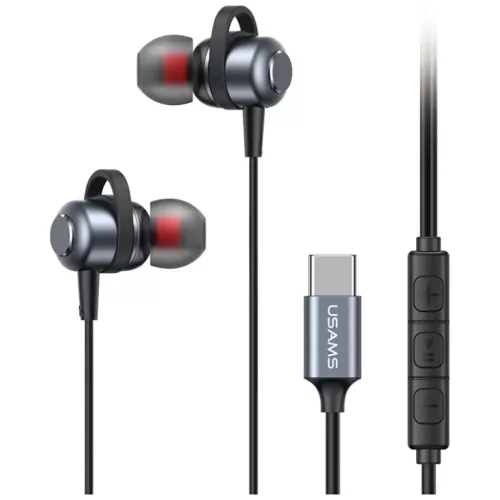 USAMS EP-48 stereo fülhallgató USB-C, szín: szürke