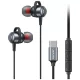 USAMS EP-48 stereo fülhallgató USB-C, szín: szürke