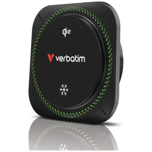 Verbatim n Drive Qi2 15W RGB CND-01 fekete autós telefontartó vezeték nélküli töltéssel