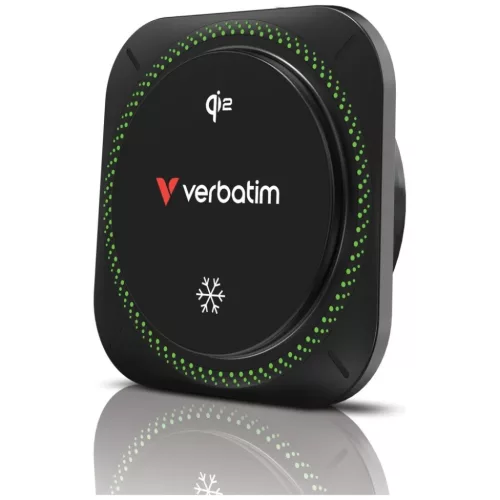 Verbatim n Drive Qi2 15W RGB CND-01 fekete autós telefontartó vezeték nélküli töltéssel