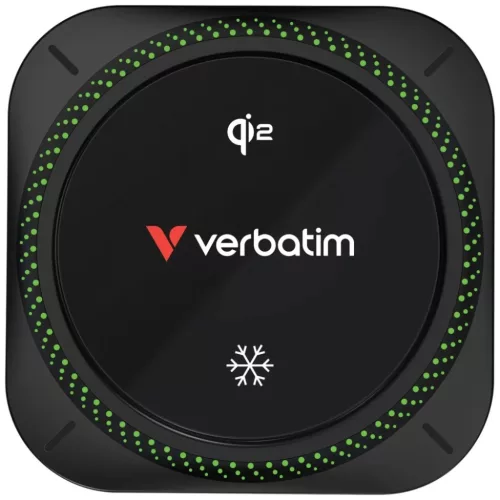 Verbatim n Drive Qi2 15W RGB CND-01 fekete autós telefontartó vezeték nélküli töltéssel