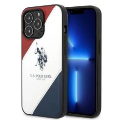   US Polo USHCP14LPSO3 iPhone 14 Pro 6.1" fehér/fehér Tricolor Embossed tok