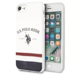   U.S. POLO ASSN. Tricolor Pattern Collection USHCI8PCSTRB tok iPhone 7/8/SE 2020 fehér