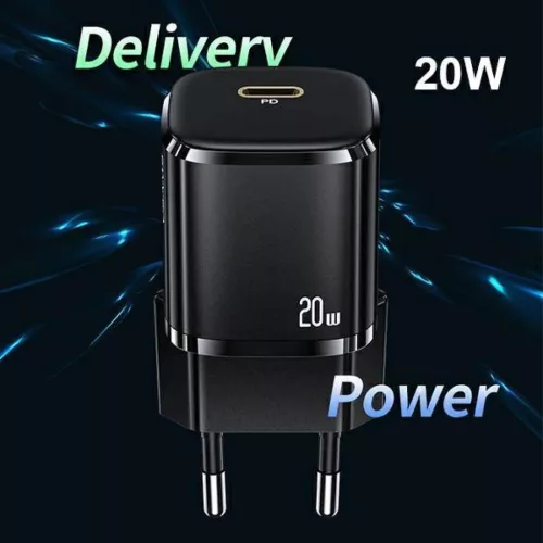 USAMS T36 mini töltő 1xUSB-C 20W + USB-C-Lightning kábel fehér PD 3.0 gyorstöltéssel (US-CC124 + US-SJ484)