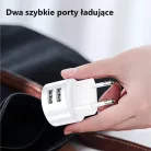 USAMS T20 hálózati töltő adapter 2xUSB 2,1A microUSB kábellel fehér
