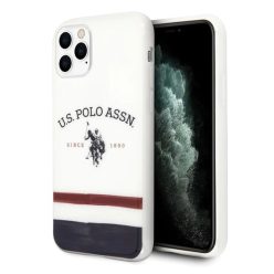   U.S. POLO ASSN. Tricolor Pattern Collection USHCN65PCSTRB tok iPhone 11 Pro MAX fehér