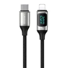 USAMS U78 USB-C – Lightning gyorstöltő kábel LED kijelzővel 1,2 m 20 W PD fehér (US-SJ545)