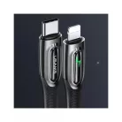 USAMS USB-C - Lightning kábel Smart Power-off 20 W PD 1,2 m fekete (US-SJ518)