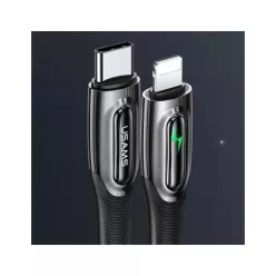   USAMS USB-C - Lightning kábel Smart Power-off 20 W PD 1,2 m fekete (US-SJ518)