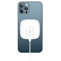   USAMS CD159 W1 Extra vékony MagSafe vezeték nélküli Qi mágneses töltő 15W fehér