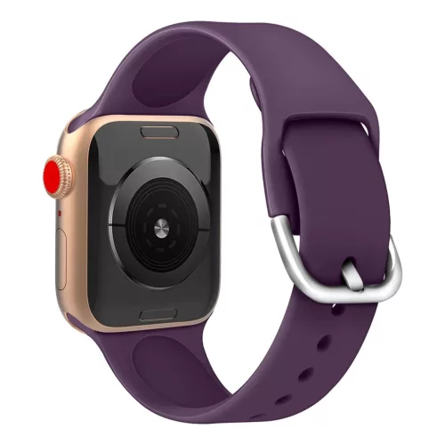 Apple Watch 4/5/6/7/8/9/SE (38/40/41mm) Silicone APS óraszíj fekete
