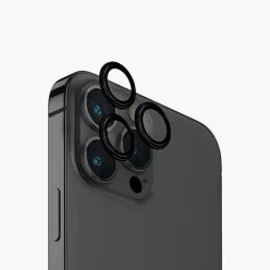  Uniq Optix Aluminium Kamera Lencsevédő iPhone 15 Pro kamerához applikátorral - fekete