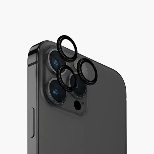 Uniq Optix Aluminium Kamera Lencsevédő iPhone 15 Pro kamerához applikátorral - fekete