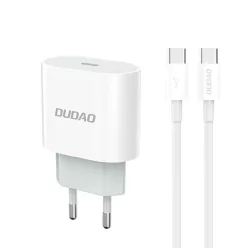 Dudao A14EUC PD 20W USB-C Fali Töltő Kábellel - Fehér