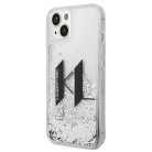 iPhone 14 Plus Karl Lagerfeld Liquid Glitter Big KL logo tok ezüst (KLHCP14MLBKLCS)
