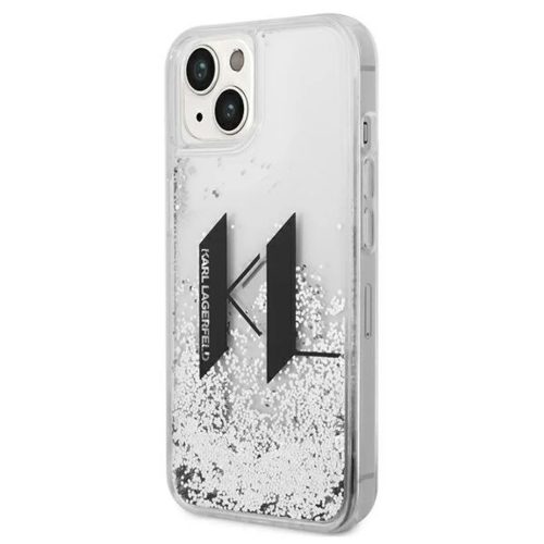 iPhone 14 Plus Karl Lagerfeld Liquid Glitter Big KL logo tok ezüst (KLHCP14MLBKLCS)
