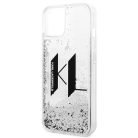 iPhone 14 Plus Karl Lagerfeld Liquid Glitter Big KL logo tok ezüst (KLHCP14MLBKLCS)