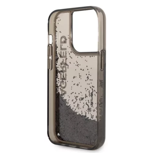 iPhone 14 Pro Max Karl Lagerfeld Translucent Liquid Glitter tok fekete (KLHCP14XLCKVK)