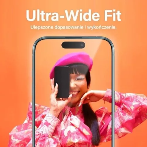 PanzerGlass Ultra-Wide Fit üvegfólia pozicionálóval iPhone 15 Prohoz