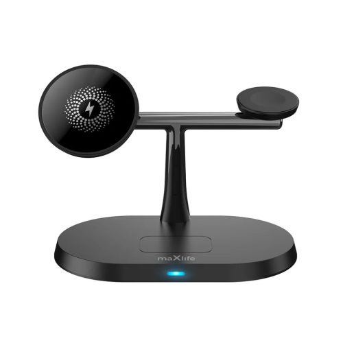 3 az 1-ben vezeték nélküli töltőállomás 15W fekete (magsafe, apple watch, airpods) Maxlife MXWC-03