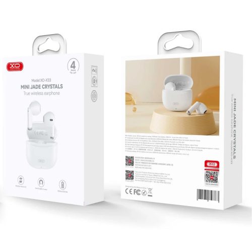 XO Bluetooth fülhallgató X33 TWS fehér