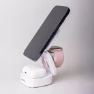 Maxlife MXWC-06 mágneses vezeték nélküli töltő 15W fehér 3 az 1-ben MagSafe