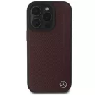 Mercedes MB Fa Imitáció Bőr MagSafe iPhone 16 Pro tok - Piros