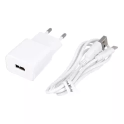 Maxlife MXTC-01 töltő 1x USB 1A fehér + USB-C kábel