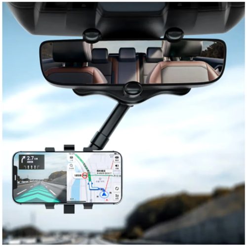 XO autós telefontartó C115 fekete visszapillantó tükörhöz