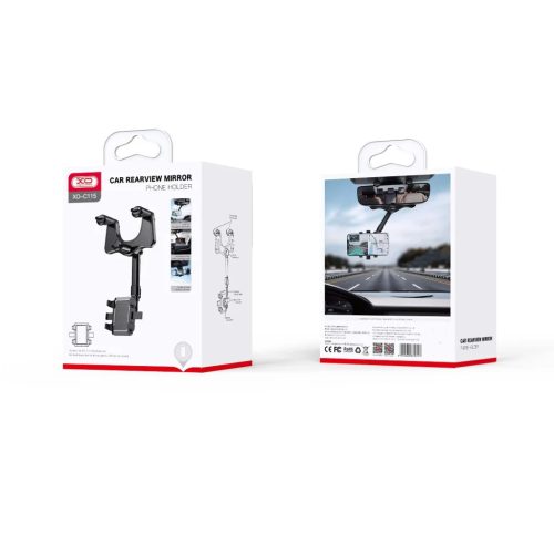 XO autós telefontartó C115 fekete visszapillantó tükörhöz