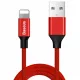 Baseus Yiven Nylon harisnyázott USB/ Lightning kábel 2A 1.8m piros (CALYW-A09)