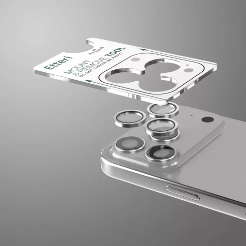 iPhone 17 Pro / 17 Pro Max Etteri kamera lencsevédő üvegfólia szürke