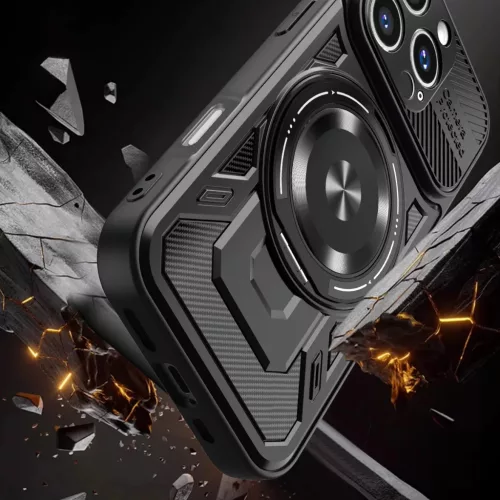 iPhone 16 Pro Defender Armor Mag fekete tok