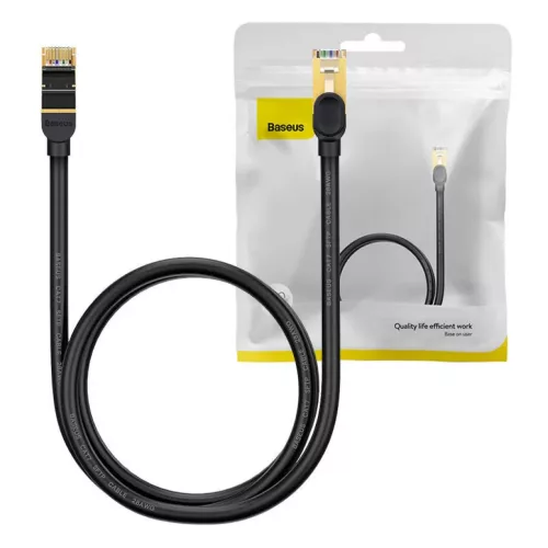 Ethernet RJ45 hálózati kábel, 10Gbps, 1m (fekete)