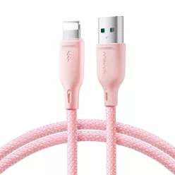   Joyroom Multi-Color Series SA34-AL3 USB-A / Lightning 3A kábel 1m - rózsaszín,