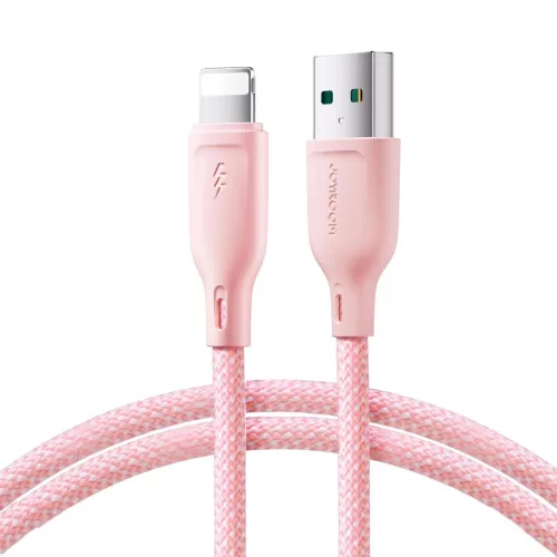 Joyroom Multi-Color Series SA34-AL3 USB-A / Lightning 3A kábel 1m - rózsaszín,