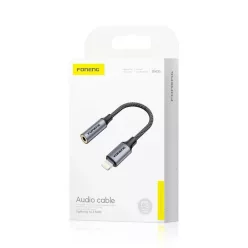 FONENG adapter BM30 Lightning - JACK 3.5MM 0.14M Fekete