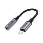 FONENG adapter BM30 Lightning - JACK 3.5MM 0.14M Fekete