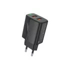 FONENG fali töltő EU63 2.4A 12W 2xUSB + kábel Villámfekete,