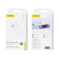FONENG kábel XS01 Lightning 2.4A 1M Fehér