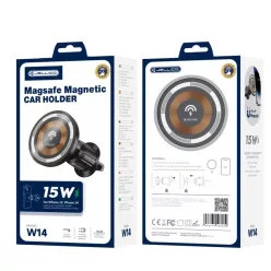   JELLICO autós telefontartó vezeték nélküli töltéssel Magsafe W14 15W fekete