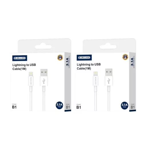 JELLICO kábel B1 Lightning 3.1A 1M fehér